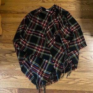 Francesca’s Plaid Poncho. One Size Fits All.